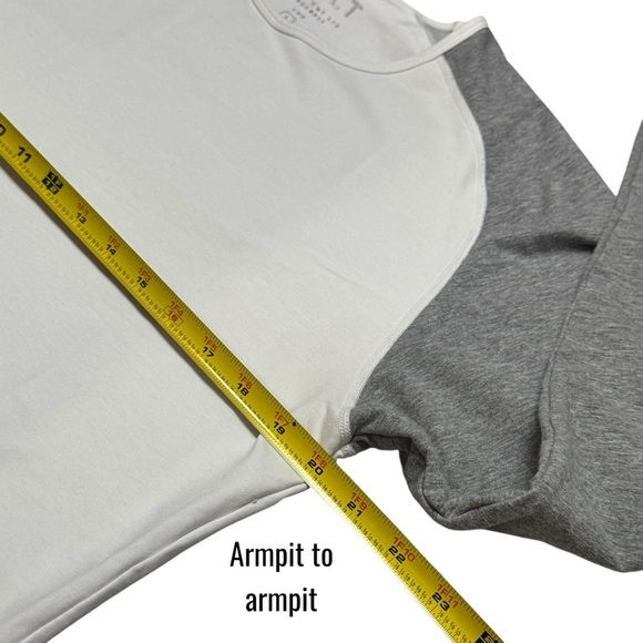 Bylt Basics Drop Cut Lux Long Sleeve Baseball Grey White Athletic Comfort L - Picture 9 of 10